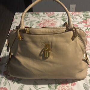 Marc Jacobs Cream Satchel with Gold Accents